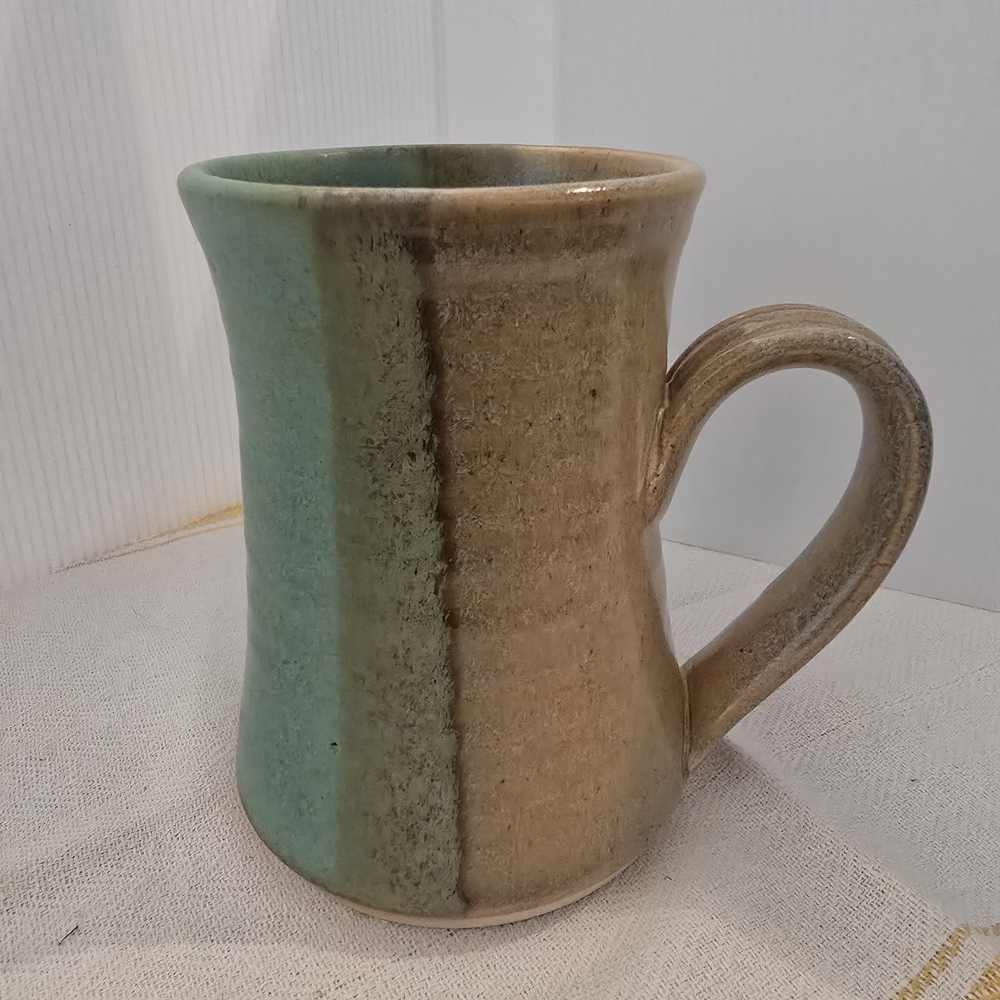 Handcrafted Ceramic Mug - Green and Brown